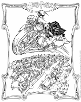 A coloring page of harry potter